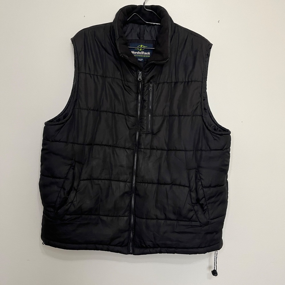 NordicTrack Black Puffer Vest Mens 2X  Layering Cool Weather Outdoors Winter